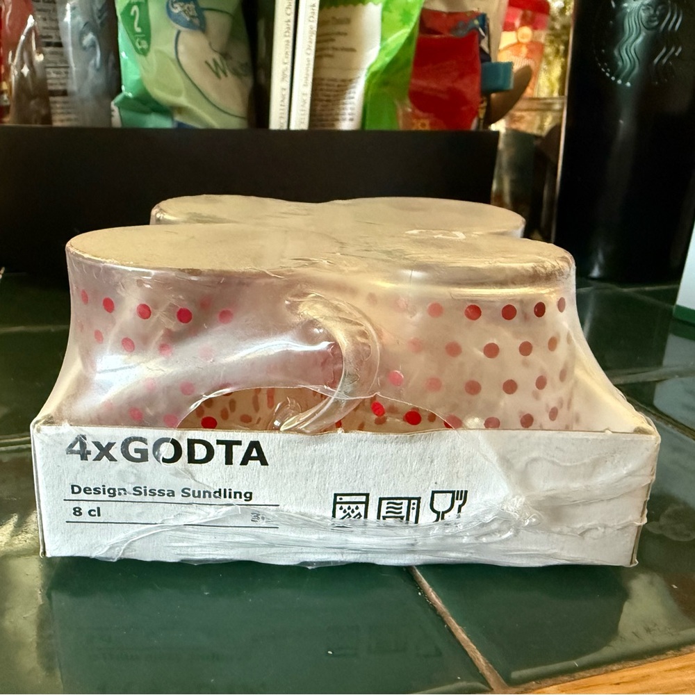 IKEA GODTA espresso demitasse glass mugs NIB (2012)